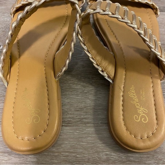 Seychelles | Meantime Slides in Vacchetta/Platinum Metallic Leather Size 9 NEW - Picture 5 of 11